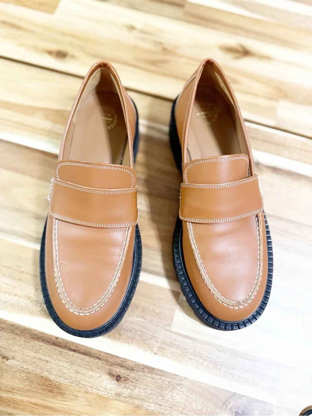 ATP Atelier Arechi Platform Brown Brandy Lug Sole Chunky Italian Leather Loafer - Picture 3 of 10